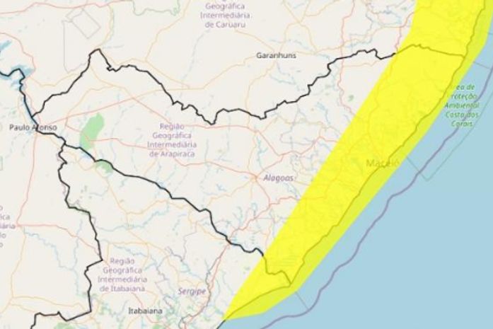 Inmet divulga novo alerta de chuvas para 38 municípios alagoanos