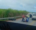 Acidente entre carro e moto deixa trânsito lento na BR-424, em Marechal Deodoro