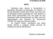 Coronavírus: aulas de escola em Satuba são suspensas após filha de professora apresentar sintomas