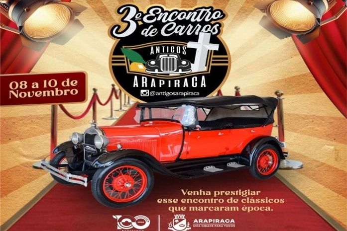 Arapiraca
Prepare-se para o 3º Encontro de Carros Antigos de Arapiraca: Nostalgia e Cultura no Lago da Perucaba