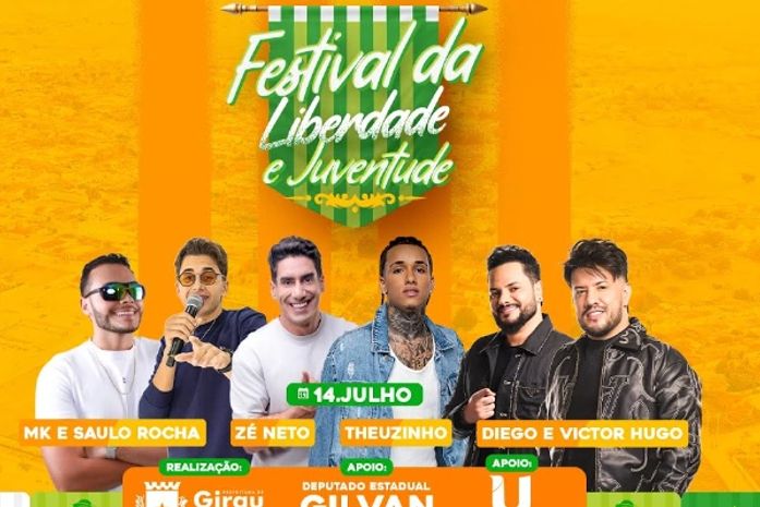 Assista ao primeiro dia de shows do 3º Festival da Liberdade e Juventude de Girau do Ponciano