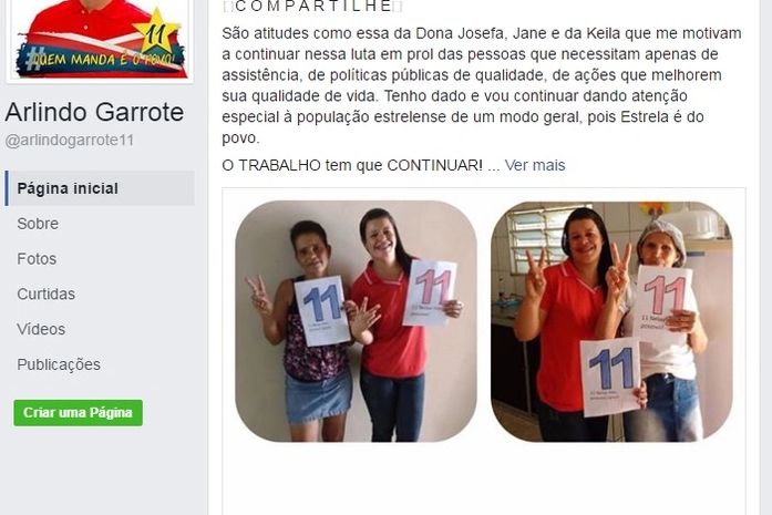 Postagem no Facebook
