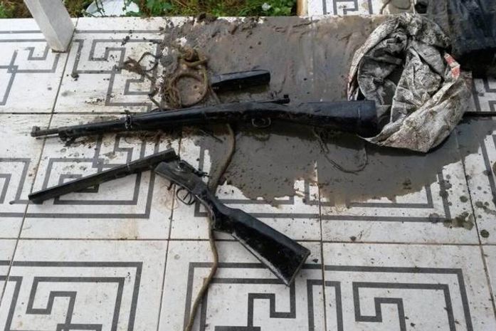 Armas estavam enterradas