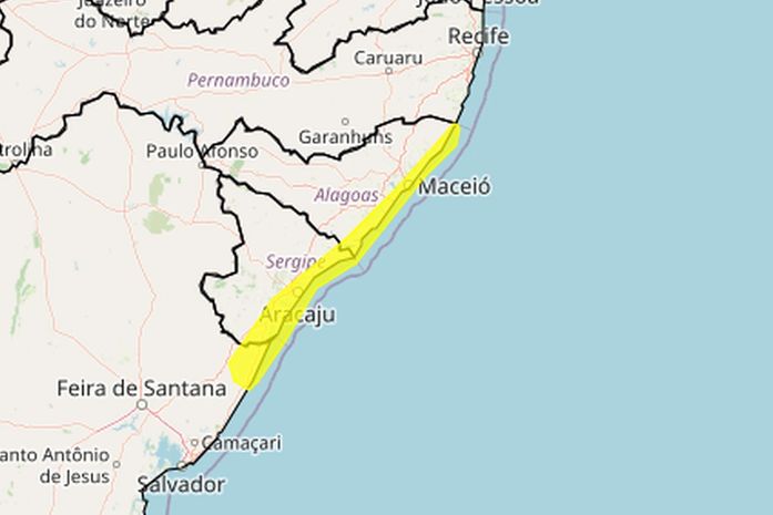 Inmet prevê chuvas fortes para 22 cidades de Alagoas