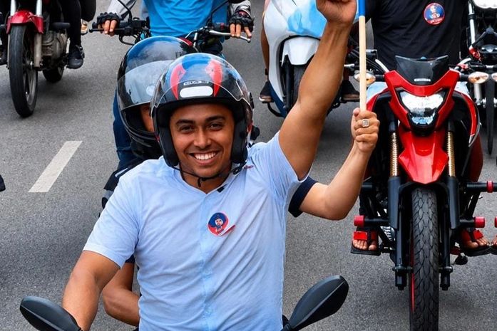 Mototaxistas e motociclistas de aplicativo se unem à caminhada de David do Emprego