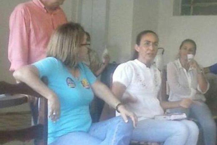 Fernando Toledo, Lucila Toledo e Heloísa Helena numa reunião em Cajueiro