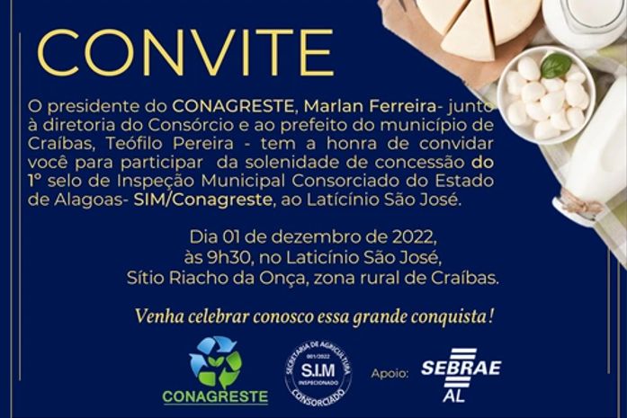 Conagreste entregará 1º selo de inspeção municipal consorciado