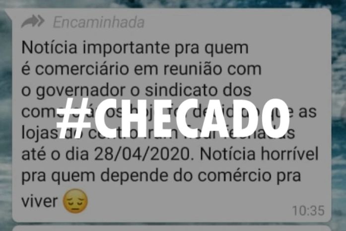 Governo não determinou fechamento de lojas do Centro até final de abril