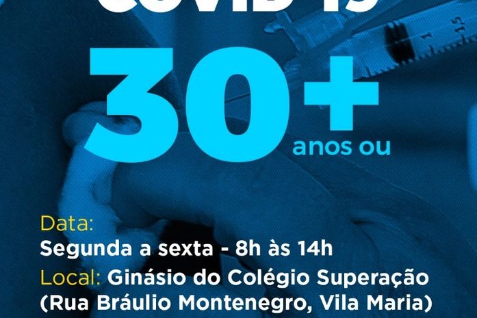 Palmeira inicia vacinação de pessoas a partir de 30 anos
