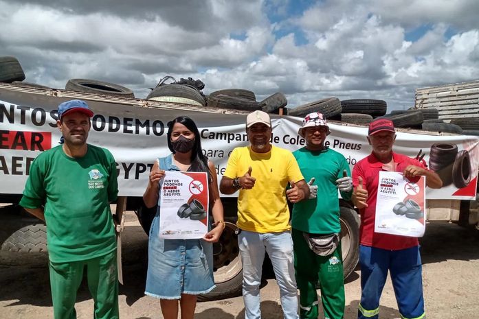 Prefeitura de São Miguel dos Campos realizou a Campanha de Coleta de Pneus “Juntos Podemos Frear o Mosquito Aedes Aegypti"
