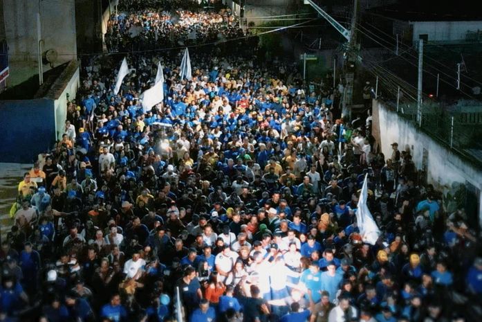 Tsunami azul se espalha por Girau do Ponciano em apoio a Bebeto Barros e Osvaldo Alexandre