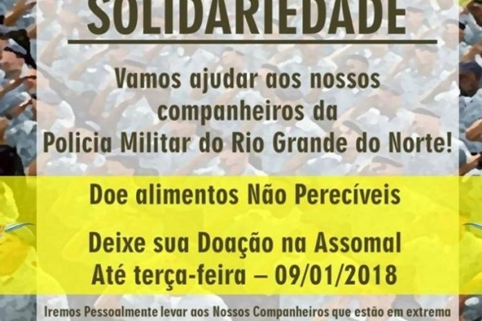 Policiais de AL criam campanha para apoiar aos militares e civis do RN