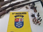 Homem é preso pela Polícia Militar com armas e munições na zona rural de Piaçabuçu