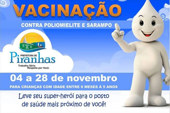 Piranhas inicia campanha contra poliomielite e sarampo