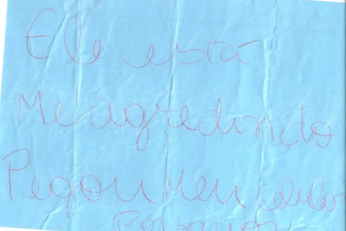 Bilhete escrito por vítima