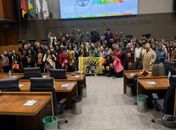 

Esta ativista, Arísia Barros, representa Alagoas, no  Congresso Internacional, em Porto Alegre, RS
