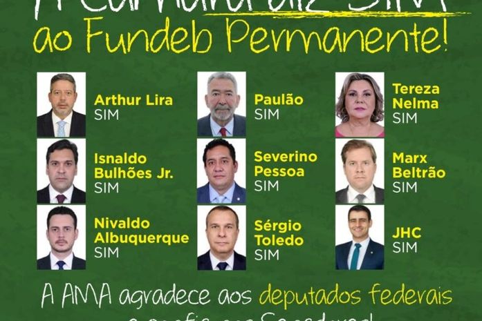 AMA destaca apoio de parlamentares na aprovação do Fundeb