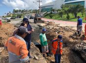 Secretário Mac Lira, acompanhou o serviço de recomposição da rede de drenagem.