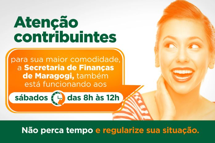 Secretaria de Finanças de Maragogi funcionará aos sábados