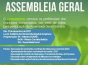 Conagreste convoca municípios consorciados para Assembleia Geral