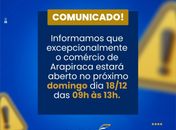 Comércio de Arapiraca abre domingo (18/12) para atender clientes nas compras de Natal