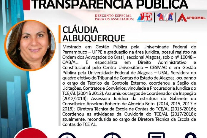 CGAP - Capacitação & Gestão nas Aquisições Públicas promove curso sobre “Controle Interno & Transparência Pública”.