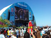 Telão da Copa no Rio de Janeiro, em 2014