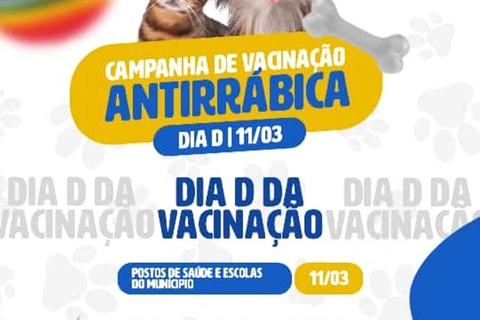 Dia D da vacinação antirrábica vai ser realizado neste sábado (11)