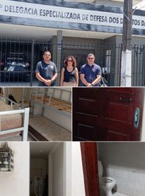 Sem alojamento feminino e com banheiro compartilhado com presos, Delegacia da Mulher é alvo de protesto em Maceió