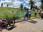 Motociclista morre após perder o controle do veículo e sair da pista em curva em Lagoa da Canoa