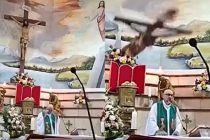 Padre morre após cruz cair sobre sua cabeça durante transmissão ao vivo de missa