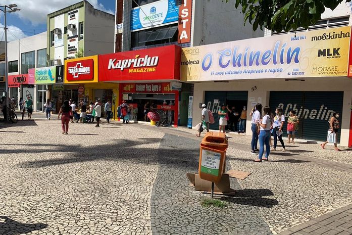 Comércio de Arapiraca quer abrir no Carnaval para evitar aglomerações e fechamento posterior das atividades