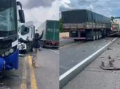 Ônibus que saiu de AL se envolve em engavetamento e deixa oito feridos no CE