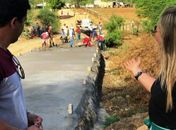 Prefeita de Major Isidoro visita obra da passagem molhada do Riacho das Galinhas