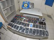 Aparelhos celulares apreendidos com integrantes de quadrilha
