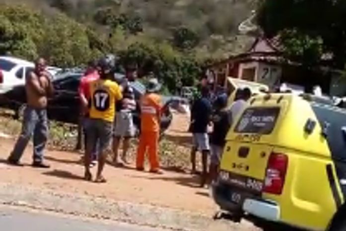 Momento da prisão do suspeito