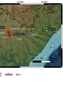 Dois tremores de terra são registrados no município de Craíbas