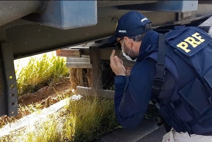 PRF recupera caminhão adulterado e com peças roubadas na BR-101