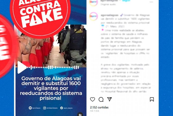 É falsa a informação de que seguranças de hospitais serão substituídos por reeducandos