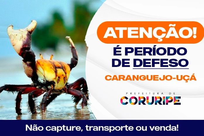 Prefeitura de Coruripe reforça fiscalização durante o período de reprodução do caranguejo-uçá