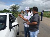 Barreira sanitária no acesso ao município de Major Izidoro.