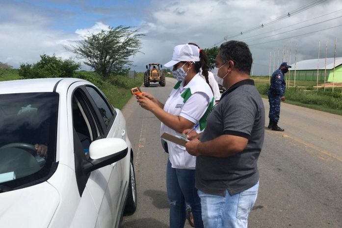Barreira sanitária no acesso ao município de Major Izidoro.