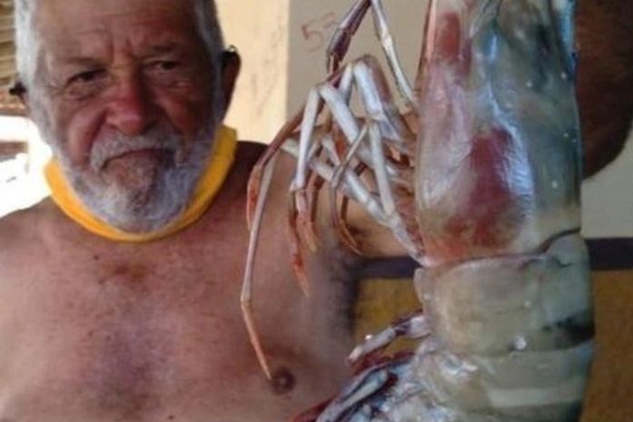 Não é história de pescador: camarão "gigante" de 400g e 50cm é capturado no RN