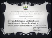 Deputado Jairzinho Lira receberá titulo em Lagoa Da Canoa