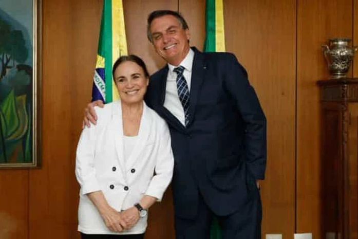 Regina Duarte e Jair Bolsonaro