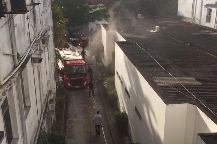 Princípio de incêndio em clínica