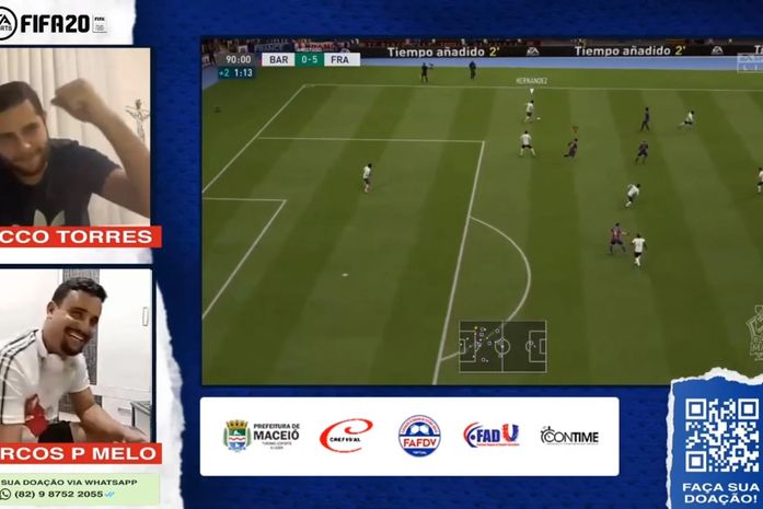 E-Copa Maceió Solidária arrecada cerca de meia tonelada de alimentos