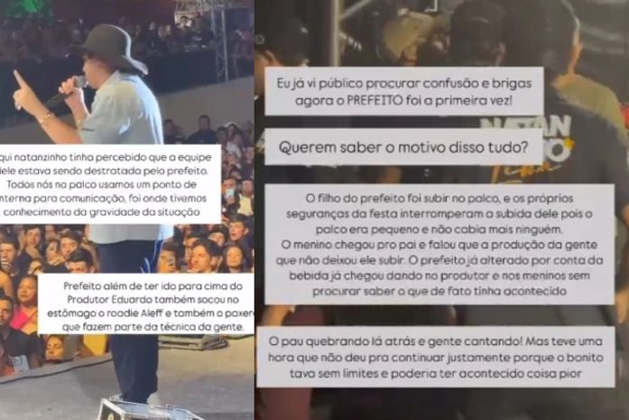 Prefeito de Belém se desentende com equipe de Natanzinho Lima após filho ser barrado de subir no palco