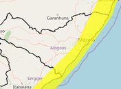 Inmet renova alerta amarelo para chuvas em 34 municípios de Alagoas até terça-feira
