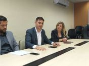 Coletiva de imprensa na sede da SSP, em Maceió